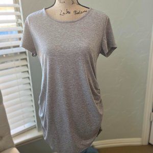 Maternity Short Sleeve Round Neck Pregnancy Top XL Grey